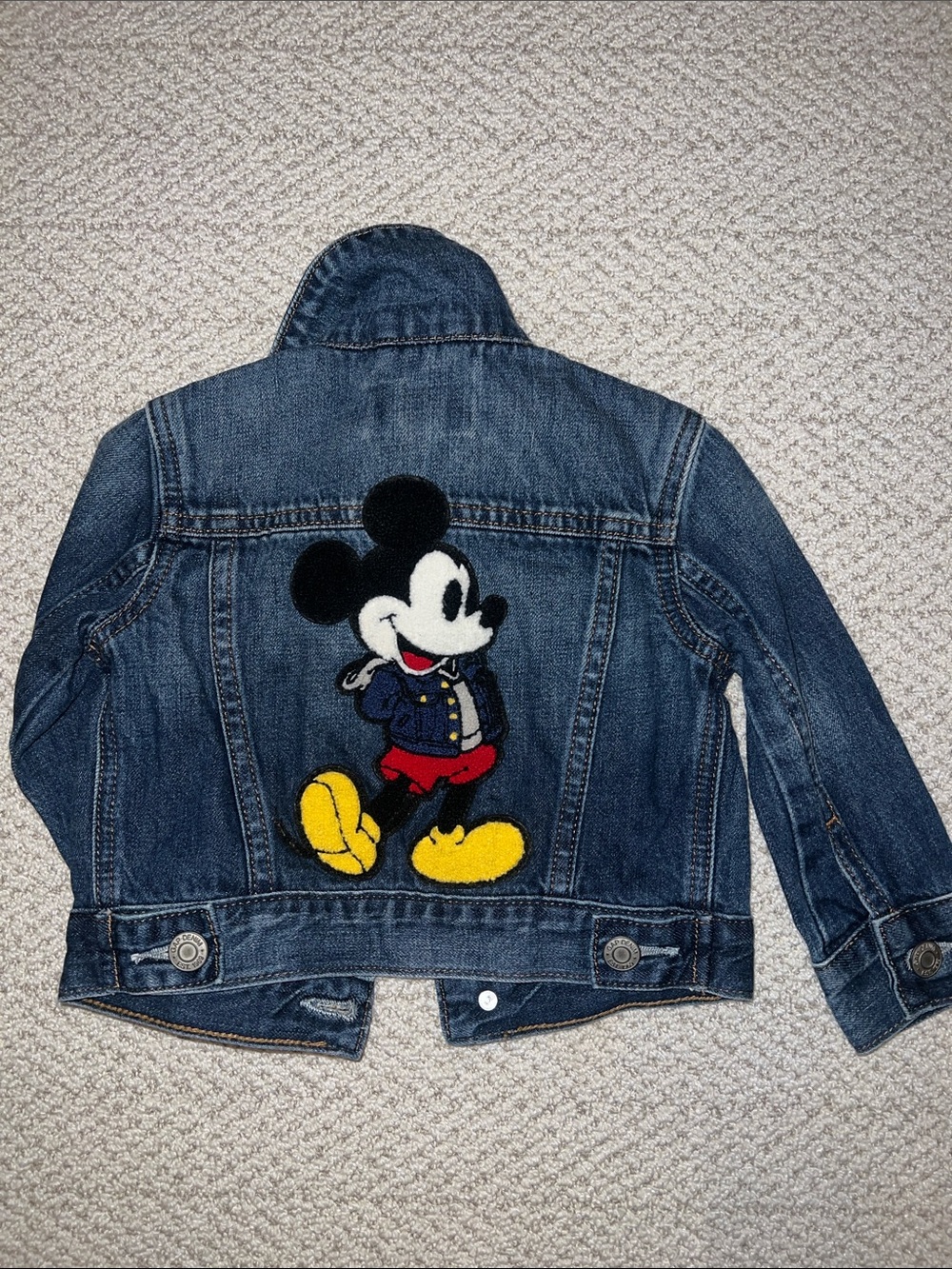 Baby GAP Kids Dark Blue Denim Jacket with Mickey Patch